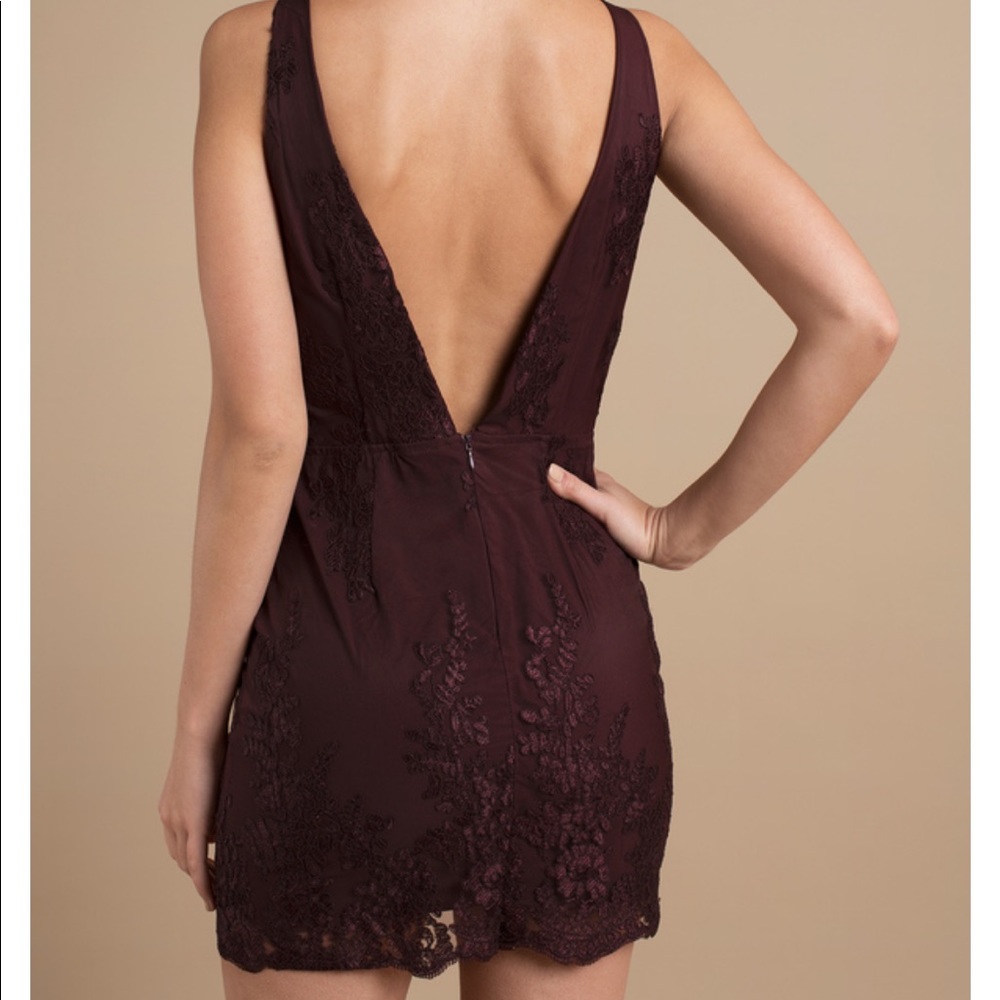 Deep v dress-wine